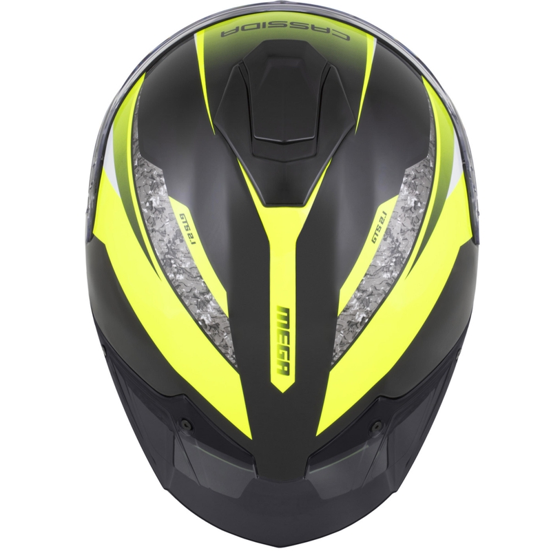 Integrálna helma na motorku Cassida Integral GTS 2.1 Mega čierno-fluo žlto-biela