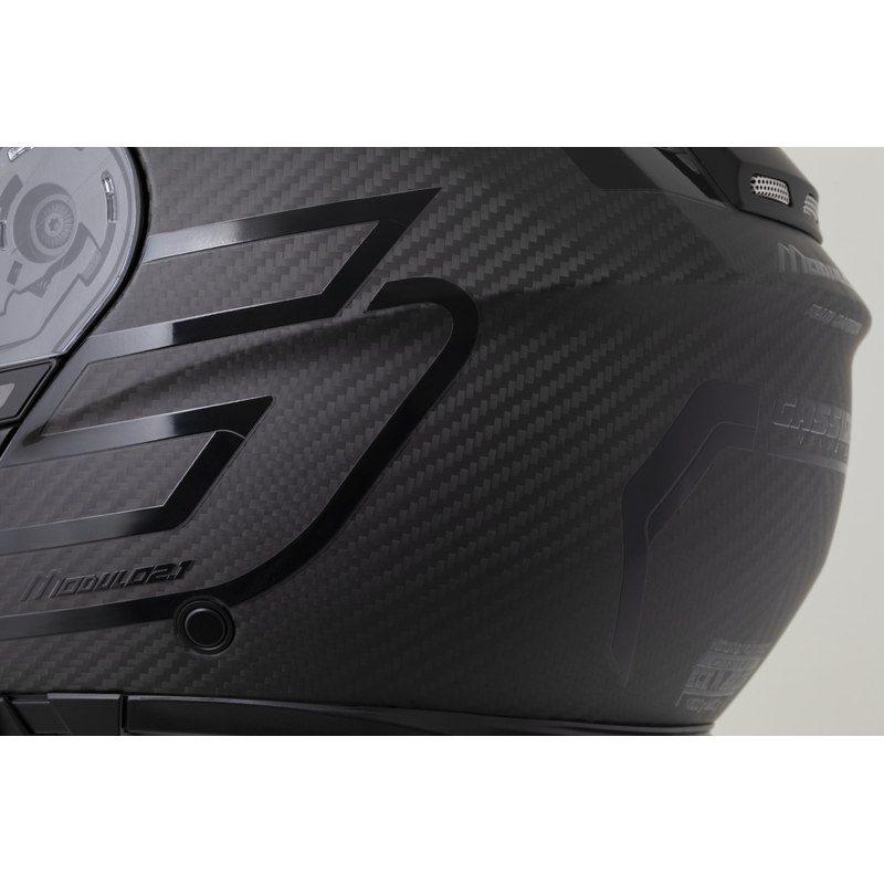 Vyklápacia helma na motorku Cassida Modulo 2.1 Plus Carbon BlackOut matná čierna