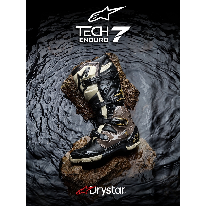 Topánky na motorku Alpinestars TECH 7 Enduro Drystar čierno-tmavo šedo-zlaté