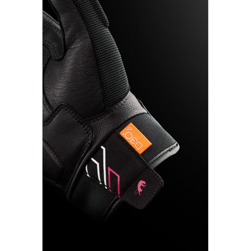 Dámske rukavice na motorku Furygan Jet Neon D3O® Evo čierno-bielo-ružové