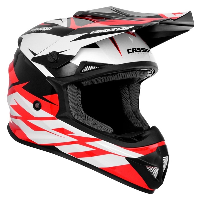 Motokrosová prilba Cassida Cross Cup Two čierno-bielo-červená