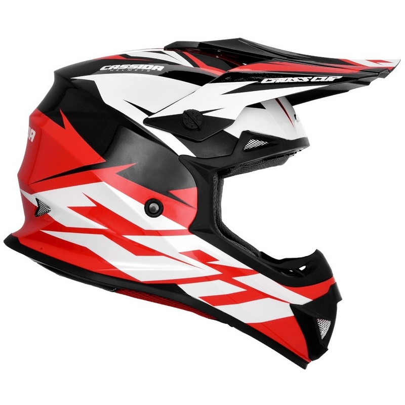 Motokrosová prilba Cassida Cross Cup Two čierno-bielo-červená
