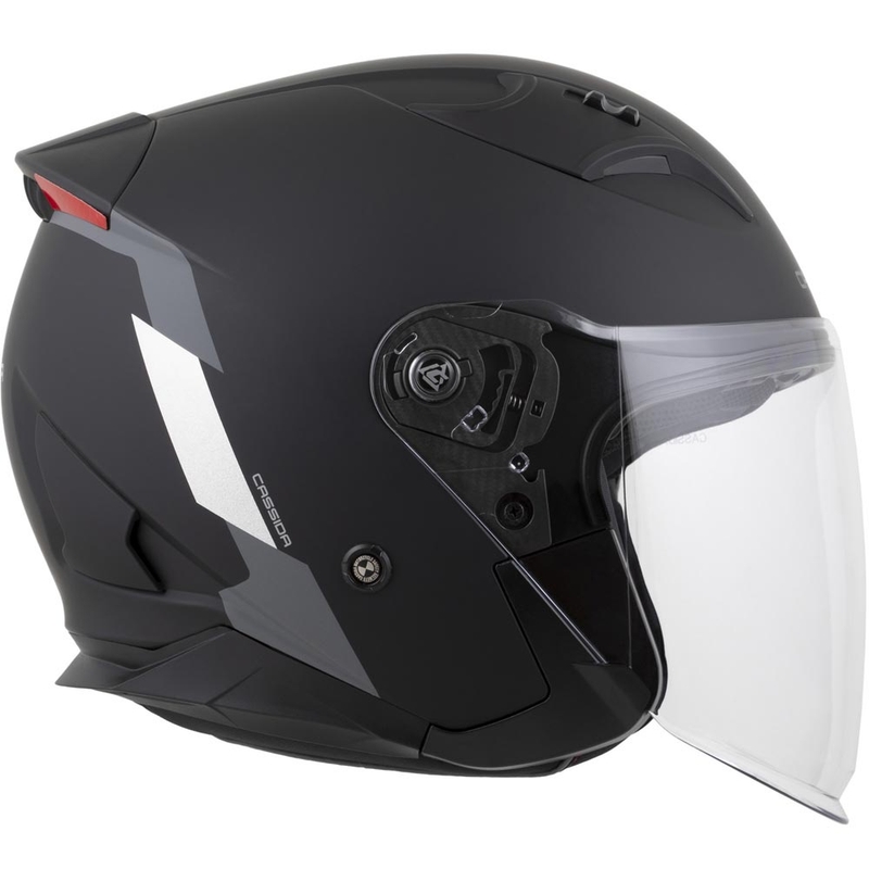 Otvorená helma na motorku Cassida Reflex 2.0 Safety matná čierno-šedo-reflexná strieborná