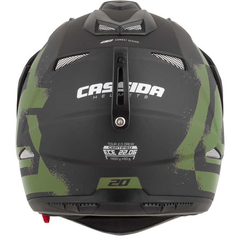 Enduro helma na motorku Cassida Tour 2.0 Crew matná čierno-tmavo zelená