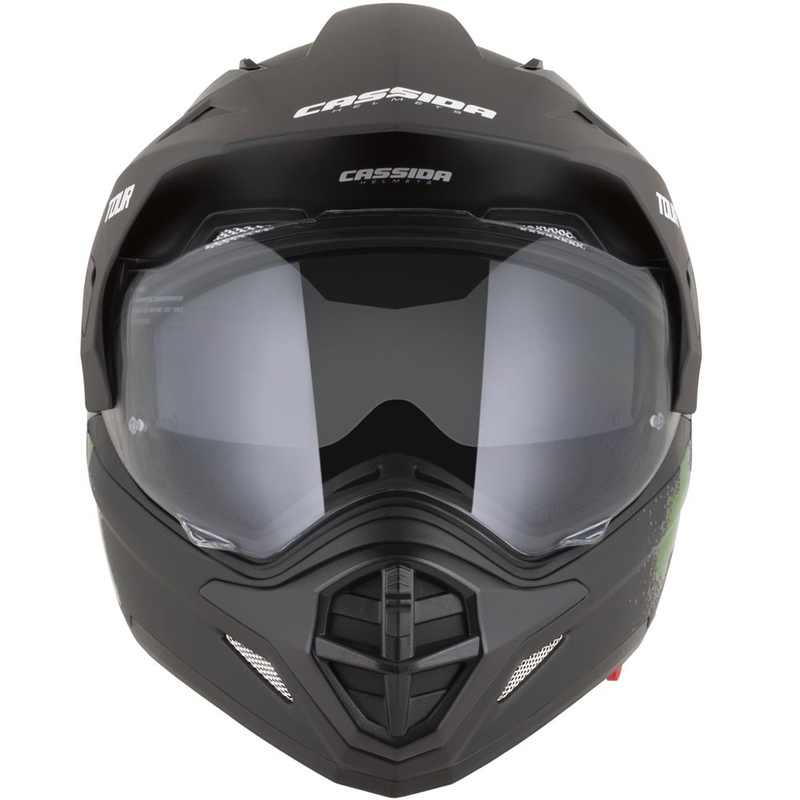 Enduro helma na motorku Cassida Tour 2.0 Crew matná čierno-tmavo zelená