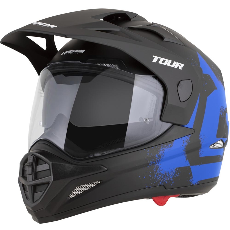 Enduro helma na motorku Cassida Tour 2.0 Crew matná čierno-modrá