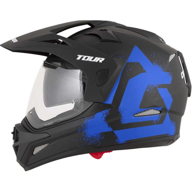 Enduro helma na motorku Cassida Tour 2.0 Crew matná čierno-modrá