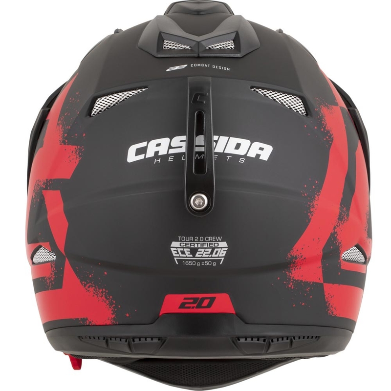Enduro helma na motorku Cassida Tour 2.0 Crew matná čierno-červená