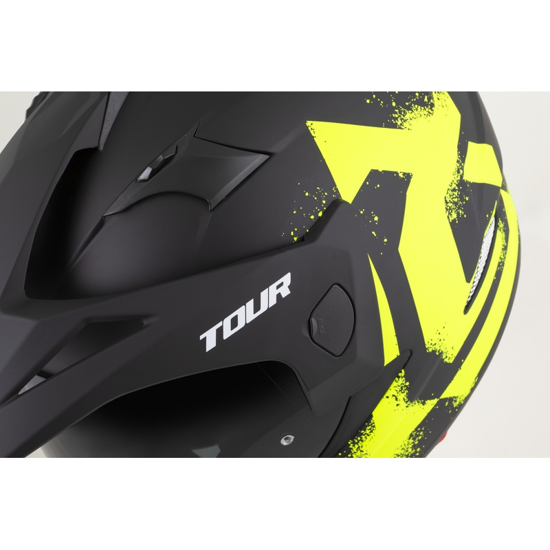 Enduro helma na motorku Cassida Tour 2.0 Crew matná čierno-fluo žltá