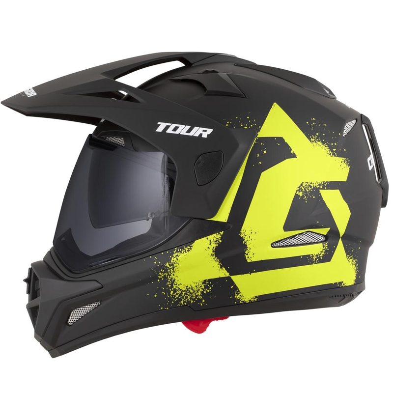 Enduro helma na motorku Cassida Tour 2.0 Crew matná čierno-fluo žltá