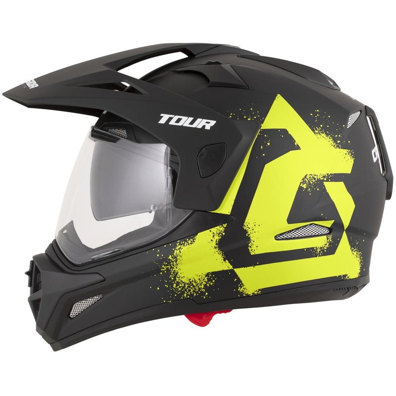 Enduro helma na motorku Cassida Tour 2.0 Crew matná čierno-fluo žltá