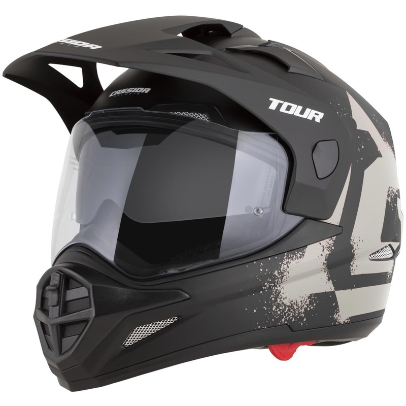Enduro helma na motorku Cassida Tour 2.0 Crew matná čierno-piesková