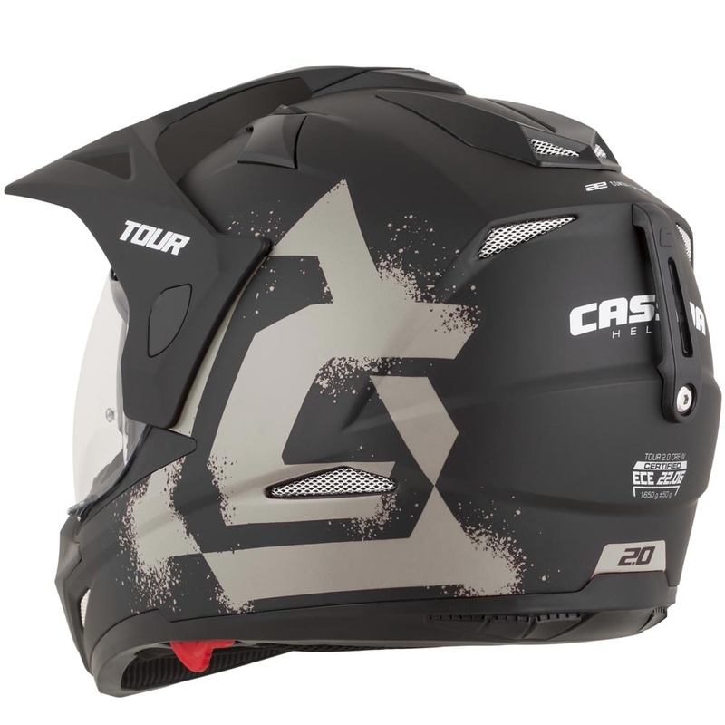 Enduro helma na motorku Cassida Tour 2.0 Crew matná čierno-piesková