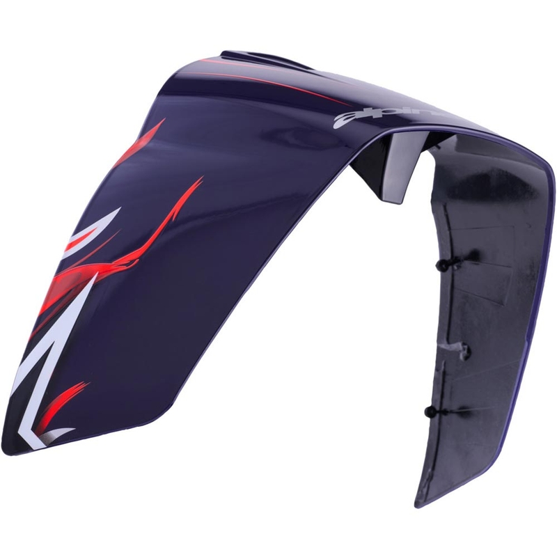 Aerodynamický spojler pre prilby na motorku Alpinestars Supertech R10 FLYTE racing profil matný modro-červeno-biely