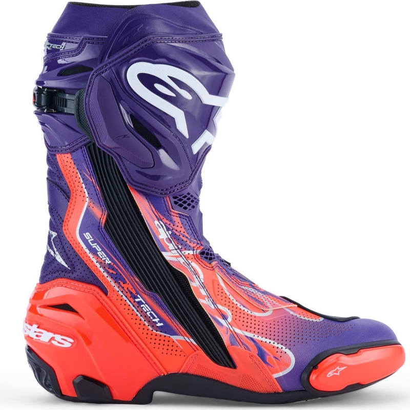 Topánky na motorku Alpinestars Supertech R Vented Flyte limitovaná edícia Jorge Martin fialovo-červeno-čierne