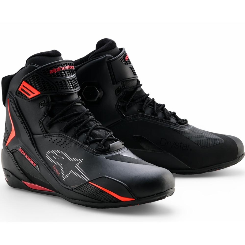 Topánky na motorku Alpinestars Faster-4 Drystar čierno-fluo červené