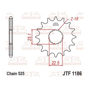 Reťazové koliečko JT JTF 1186-17RB 17T, 525 pogumované