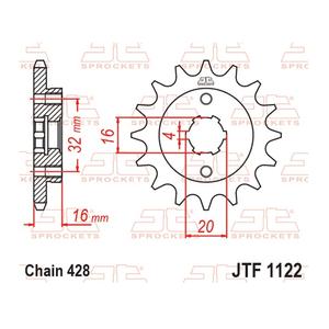 Reťazové koliečko JT JTF 1122-14 14T, 428