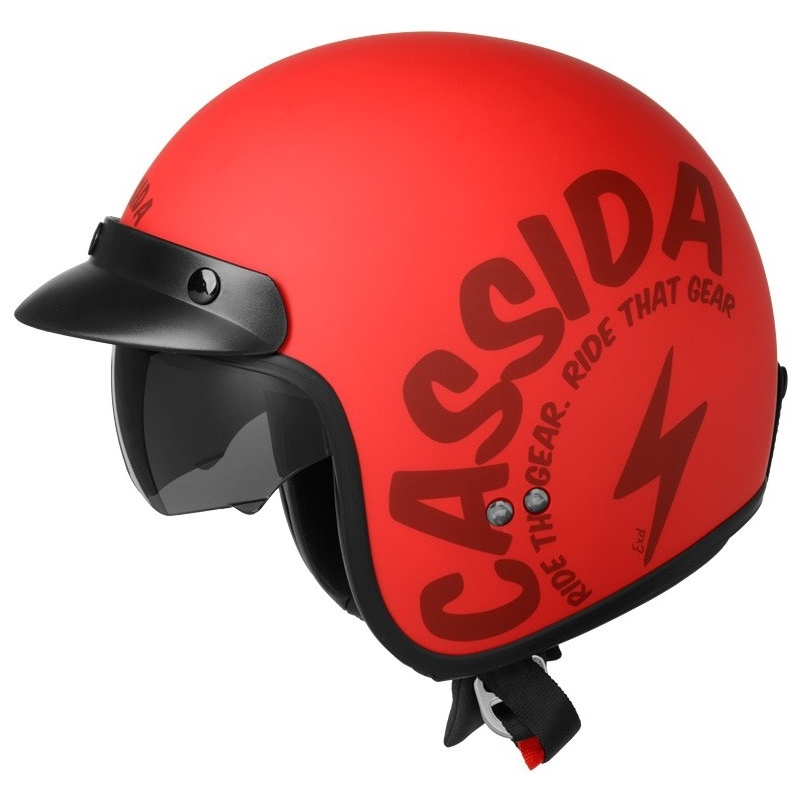 Otvorená prilba na motocykel Cassida Oxygen Gear červeno-čierna