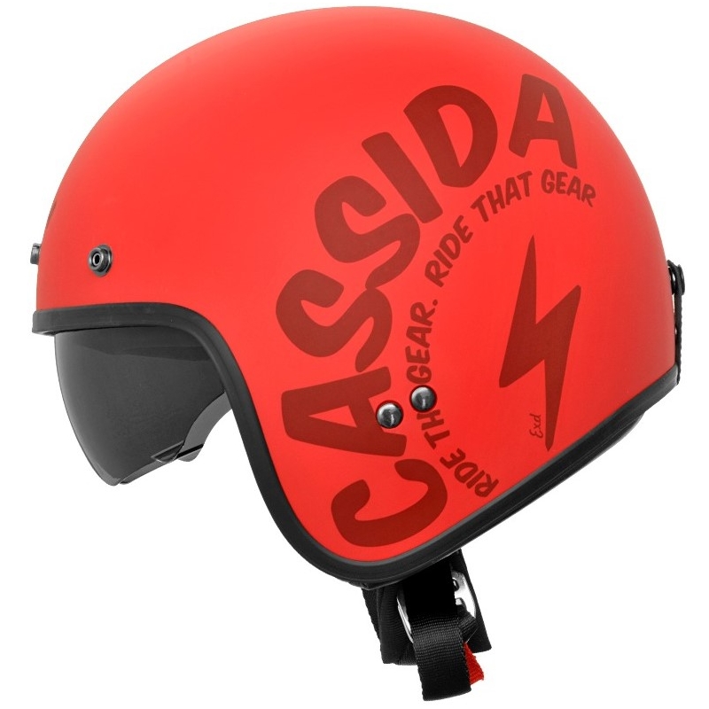 Otvorená prilba na motocykel Cassida Oxygen Gear červeno-čierna