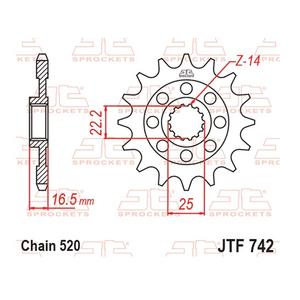 Reťazové koliečko JT JTF 742-15RB 15T, 520 pogumované