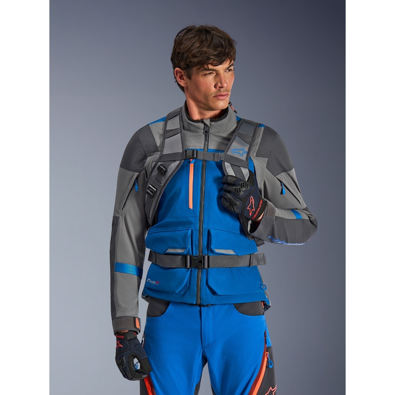 Batoh na motorku Alpinestars AT-15 tmavo šedo-šedo-modrý 15 l