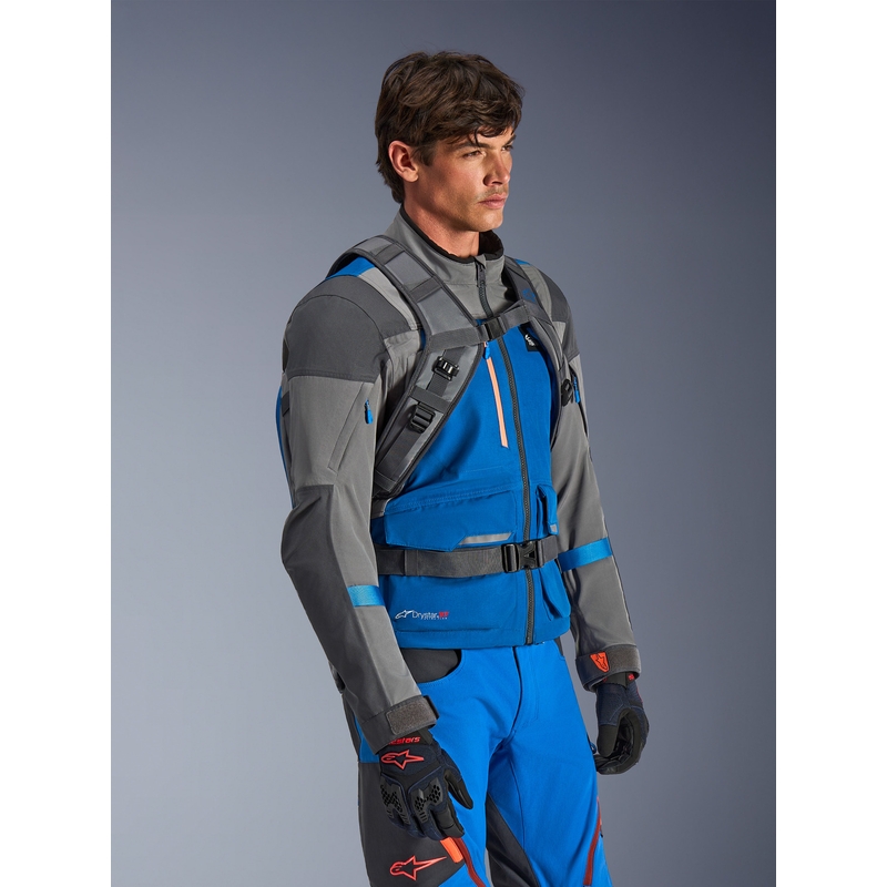 Batoh na motorku Alpinestars AT-15 tmavo šedo-šedo-modrý 15 l