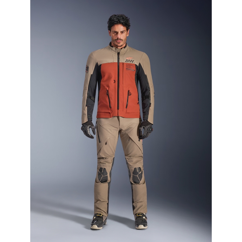 Bunda na motorku Alpinestars AMT-8 Stretch Drystar XF hnedo-oranžovo-čierna