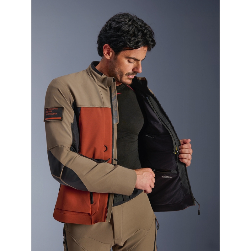 Bunda na motorku Alpinestars AMT-8 Stretch Drystar XF hnedo-oranžovo-čierna