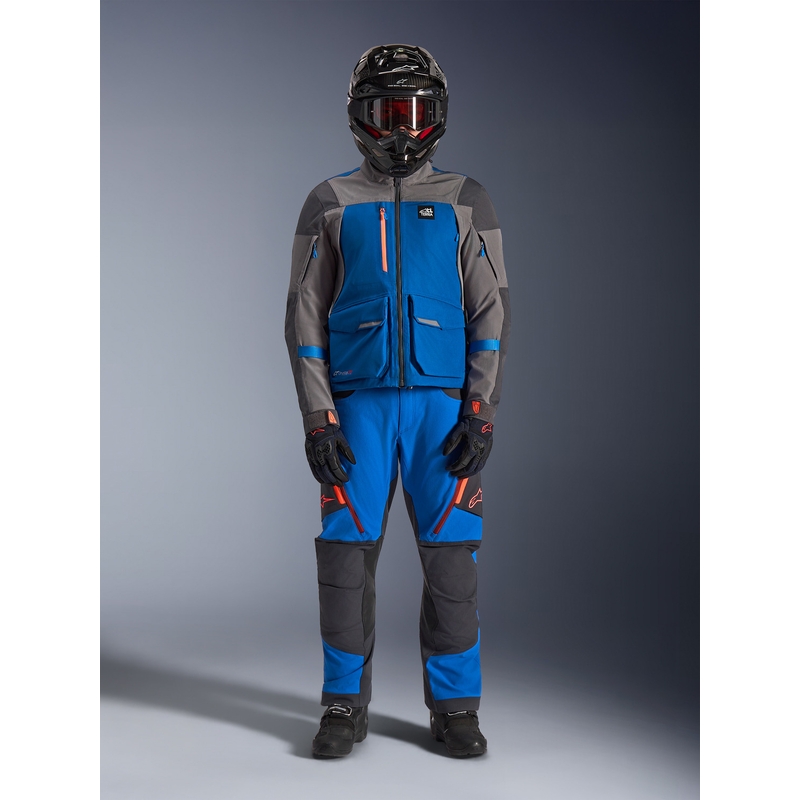 Bunda na motorku Alpinestars Maxdura Drystar XF modro-tmavo šedá