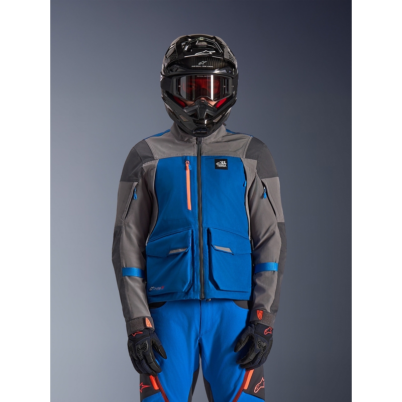 Bunda na motorku Alpinestars Maxdura Drystar XF modro-tmavo šedá