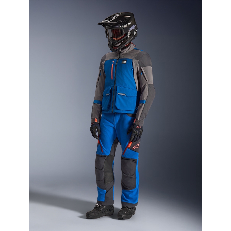 Bunda na motorku Alpinestars Maxdura Drystar XF modro-tmavo šedá