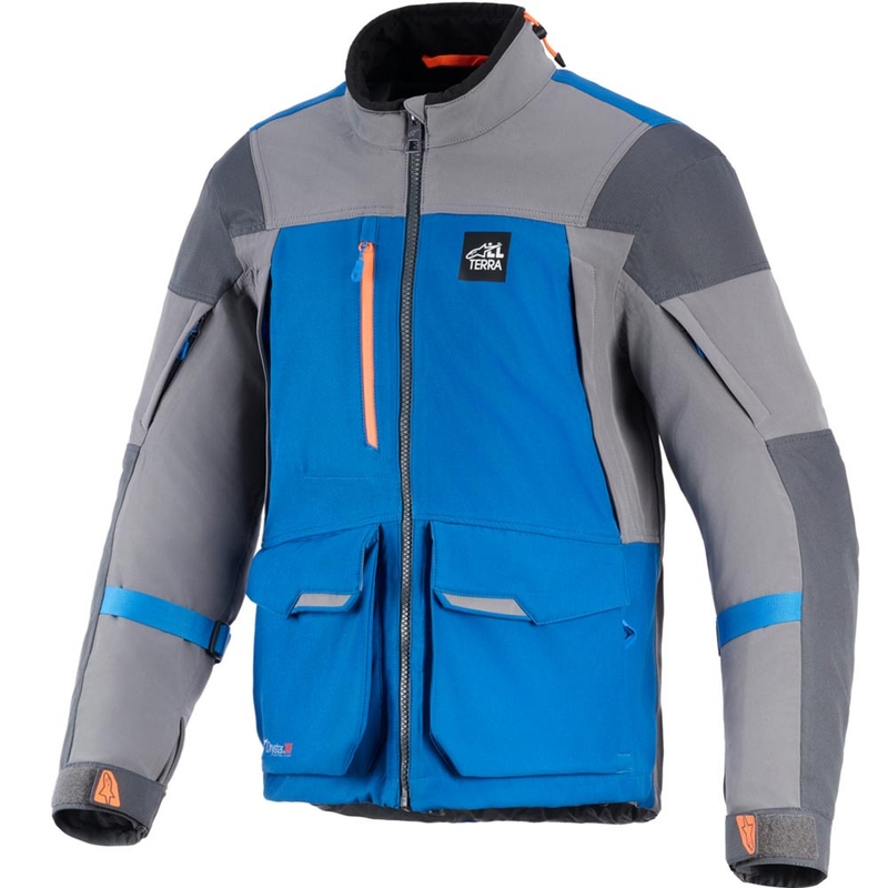 Bunda na motorku Alpinestars Maxdura Drystar XF modro-tmavo šedá