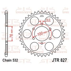 Reťazová rozeta JT JTR 827-42 42T, 532