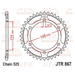 Reťazová rozeta JT JTR 867-42 42T, 525