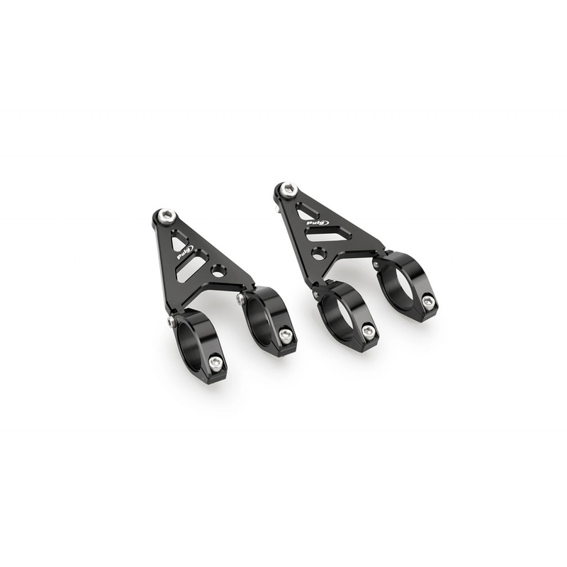 Clamp set PUIG LUMEN LED d 35-37cm + suport for headlights čierna