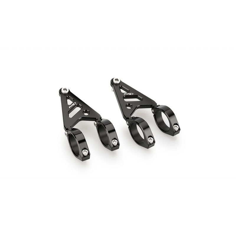 Clamp set PUIG LUMEN LED d 35-37cm + suport for headlights čierna