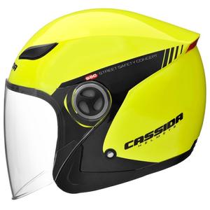Otvorená prilba na motocykel Cassida Reflex Safety čierno-fluorescenčno žltá