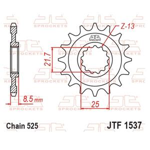 Reťazové koliečko JT JTF 1537-16RB 16T, 525 pogumované