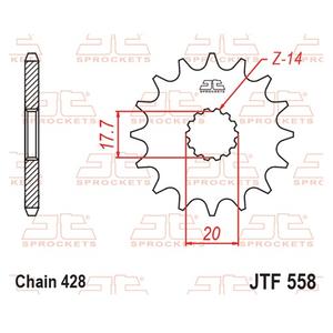Reťazové koliečko JT JTF 558-14 14T, 428