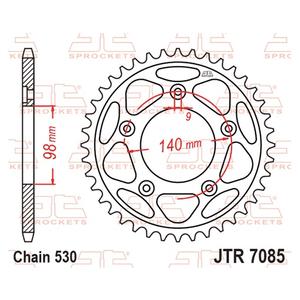 Reťazová rozeta JT JTR 7085-48ZBK 48T, 530 čierny zinok