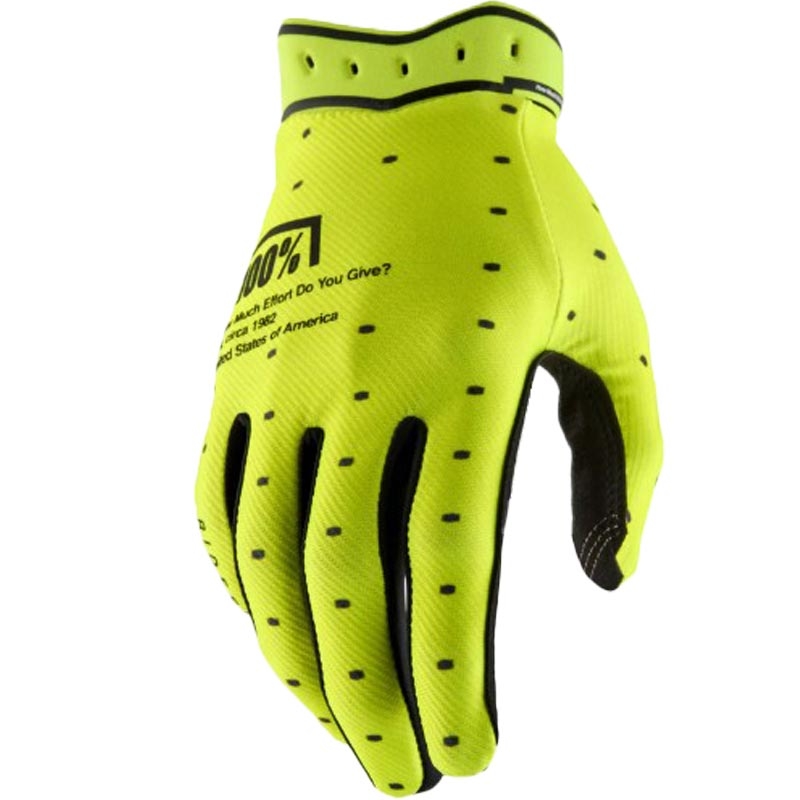Motokrosové rukavice 100% Ridefit fluo žlté
