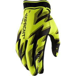 Motokrosové rukavice 100% Ridefit fluo žlto-čierne