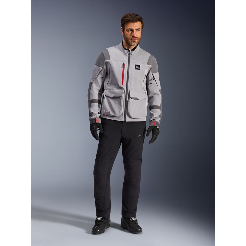 Bunda na motorku Alpinestars Maxdura Drystar XF svetlo šedo-tmavo šedá