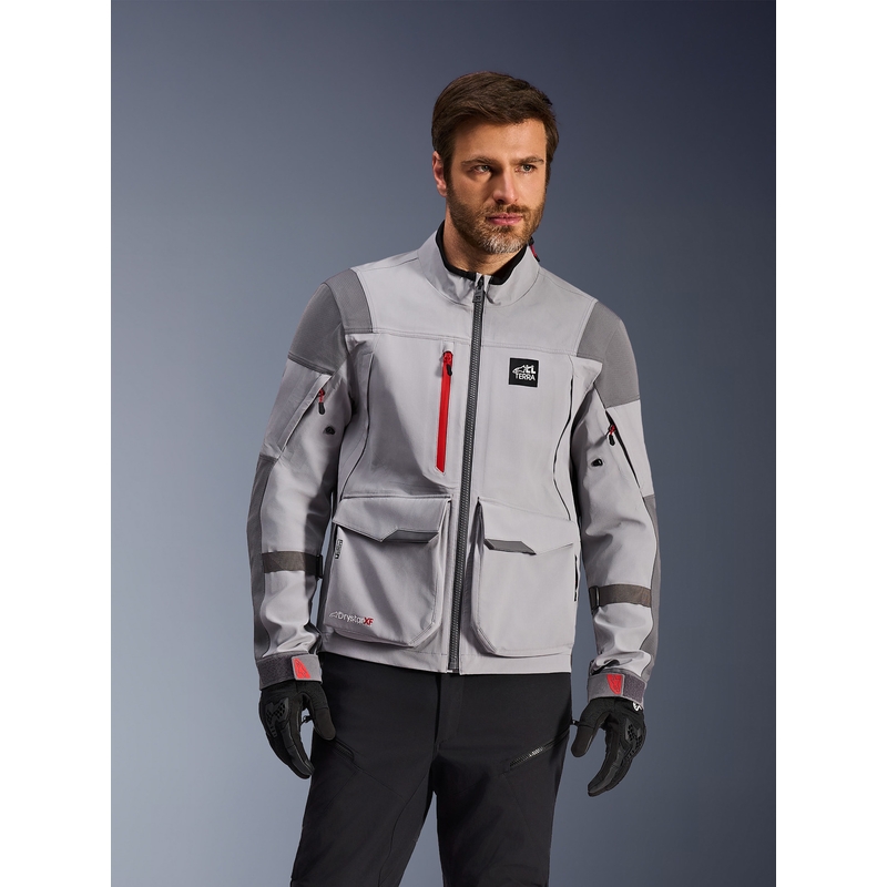 Bunda na motorku Alpinestars Maxdura Drystar XF svetlo šedo-tmavo šedá
