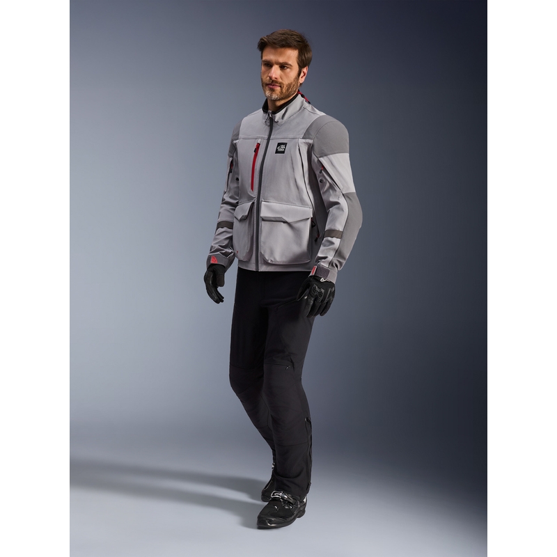 Bunda na motorku Alpinestars Maxdura Drystar XF svetlo šedo-tmavo šedá