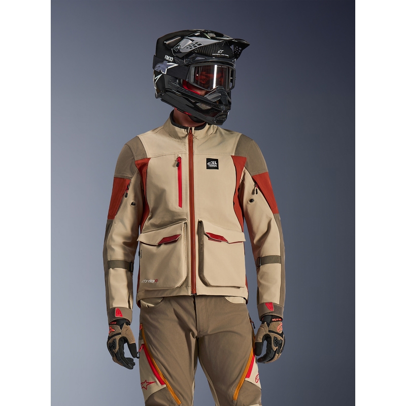 Bunda na motorku Alpinestars Maxdura Drystar XF hnedo-oranžová
