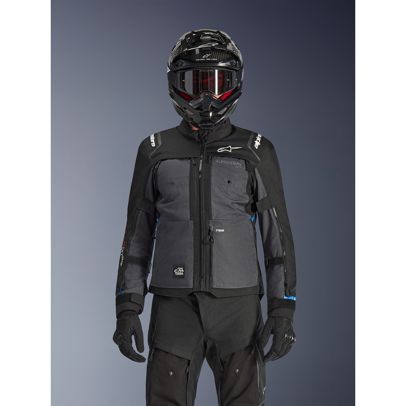 Bunda na motorku Alpinestars Cusco Drystar čierno-tmavo šedá