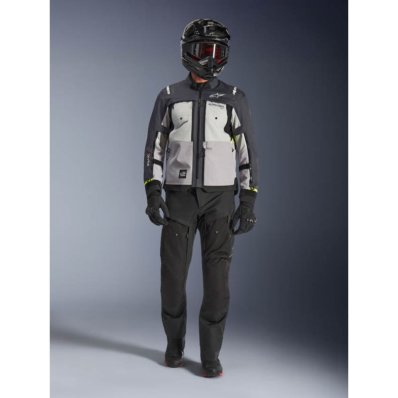 Bunda na motorku Alpinestars Cusco Drystar svetlo šedo-svetlo modro-tmavo modrá