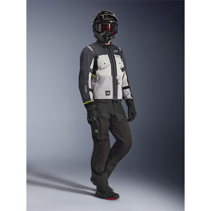 Bunda na motorku Alpinestars Cusco Drystar svetlo šedo-svetlo modro-tmavo modrá